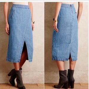 Anthropologie MAEVE soft denim pencil skirt 8